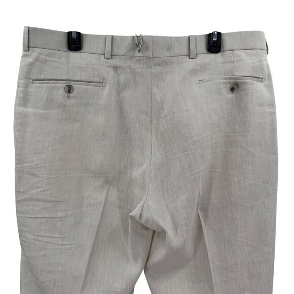 Ballin Comfort-"Eze" Flat Front Cream Pants Mens Size 38 Wool/Linen Blend - Picture 5 of 8